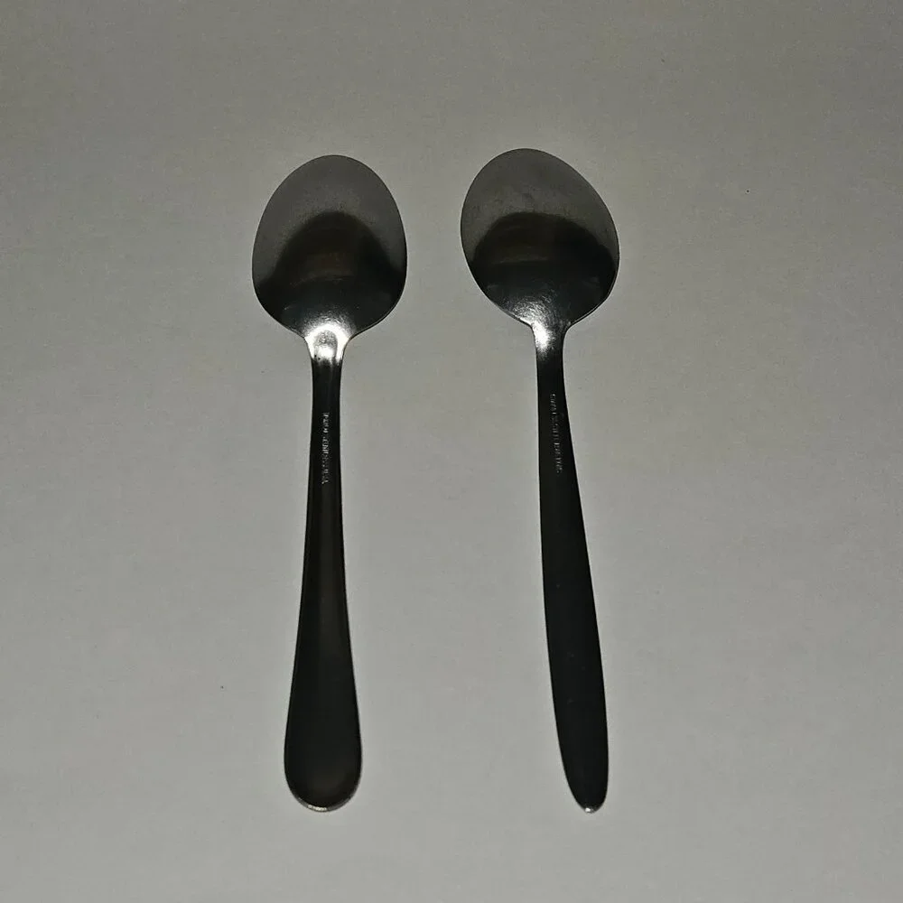 2 Stainless Steel Dessert ? Spoons Mixed Lot 7.25